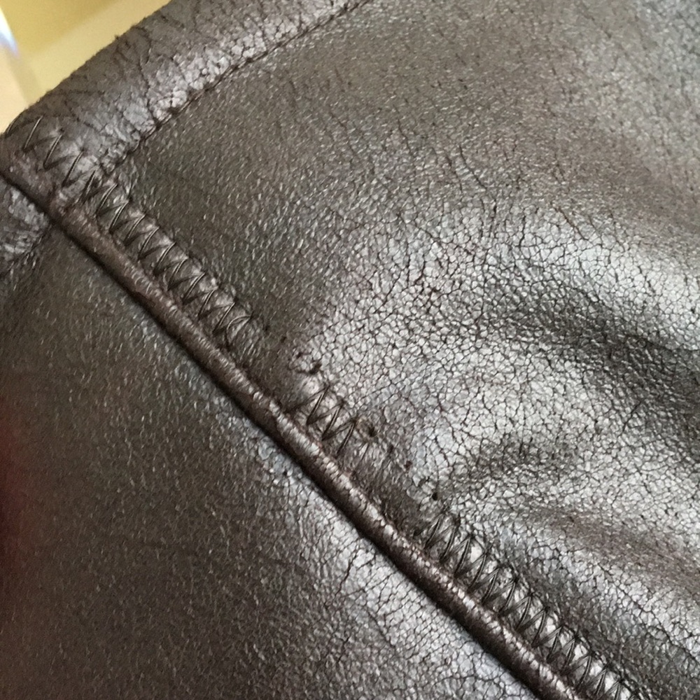OVERSIZED VEGAN LEATHER FAUX FUR COAT - DARK BROWN - Picture 8 of 8